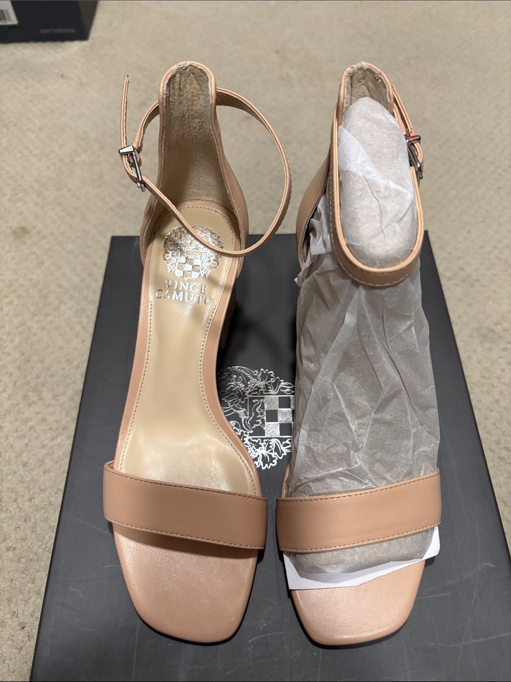Vince Camuto Blush Nude Size 7 Ankle-Strap Heels